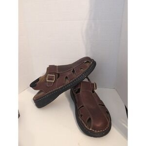 Earth Shoes Fisherman Sandals Brown Leather Comfort Size 13